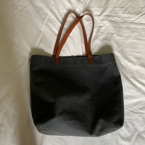 Madewell faded black denim tote bag